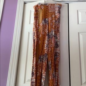 Xhilaration orange flowy floral pants